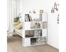 vidaXL Book Cabinet Room Divider High Gloss White 100x24x124 cm