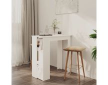 vidaXL Bar Table with Shelf White 102x50x103.5 cm Engineered Wood