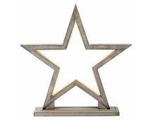 33cm Bamboo Star LED Table Lamp Light Modern Bedside - Antique Timber