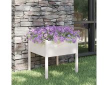 vidaXL Garden Planter White 70x70x70 cm Solid Pinewood