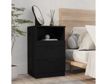 vidaXL Bedside Cabinet Black Engineered Wood