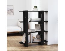 vidaXL Book Cabinet/Room Divider Black 100x30x123.5 cm