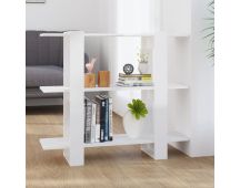 vidaXL Book Cabinet/Room Divider High Gloss White 100x30x87 cm