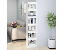 vidaXL Book Cabinet/Room Divider High Gloss White 40x30x198 cm