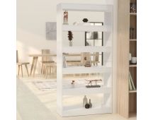 vidaXL Book Cabinet/Room Divider High Gloss White 80x30x166 cm Engineered Wood