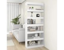 vidaXL Book Cabinet/Room Divider High Gloss White 80x30x198 cm Engineered Wood