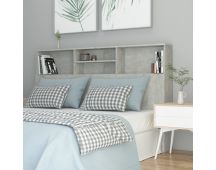 vidaXL Headboard Cabinet Concrete Grey 160x19x103.5 cm