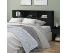 vidaXL Headboard Cabinet Black 200x18.5x104.5 cm