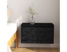 vidaXL Wall Cabinet Black 60x30x35 cm Solid Wood Pine