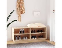 vidaXL Shoe Cabinet 110x34x45 cm Solid Wood Pine