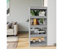 vidaXL Book Cabinet/Room Divider Grey Sonoma 60x30x135 cm Engineered Wood