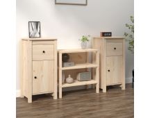 vidaXL Sideboards 2 pcs 40x35x80 cm Solid Wood Pine