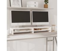 vidaXL Monitor Stand White 100x24x13 cm Solid Wood Pine