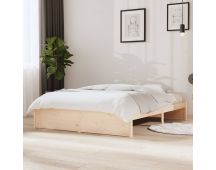 vidaXL Bed Frame Solid Wood 137x187 Double Size