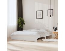 vidaXL Bed Frame White Solid Wood 183x203 cm King Size