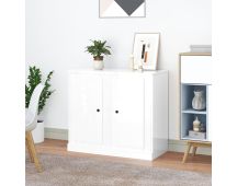 vidaXL Sideboards 2 pcs High Gloss White 37.5x35.5x67.5 cm Engineered Wood