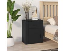 vidaXL Bedside Cabinet Black 50x36x60 cm Engineered Wood