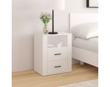 vidaXL Bedside Cabinet White 50x36x60 cm Engineered Wood