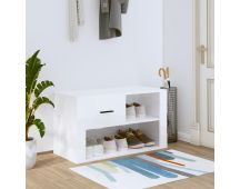 vidaXL Shoe Cabinet High Gloss White 80x35x45 cm Engineered Wood