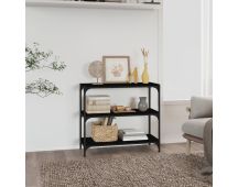 vidaXL Book Cabinet Black 80x33x70.5 cm Engineered Wood and Steel