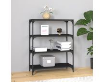 vidaXL Book Cabinet Black 80x33x100 cm Engineered Wood and Steel