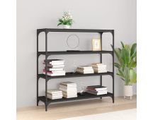 vidaXL Book Cabinet Black 100x33x100 cm Engineered Wood and Steel