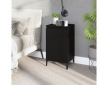 vidaXL Bedside Cabinet Black 40x35x70 cm Engineered Wood