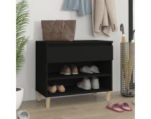 vidaXL Shoe Cabinet Black 70x36x60 cm Engineered Wood