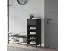 vidaXL Shoe Rack Black 40x36x105 cm Engineered Wood