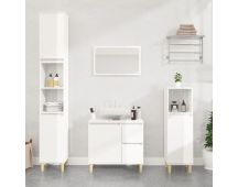 vidaXL Bathroom Cabinet High Gloss White 30x30x100 cm Engineered Wood