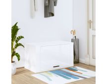 vidaXL Wall-mounted Shoe Cabinet High Gloss White 70x35x38 cm Engineered Wood