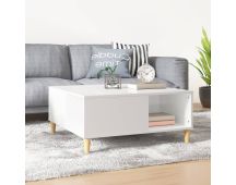 vidaXL Coffee Table High Gloss White 80x80x36.5 cm Engineered Wood