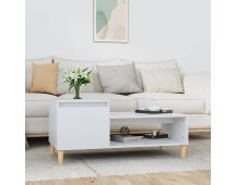 vidaXL Coffee Table High Gloss White 100x50x45 cm Engineered Wood