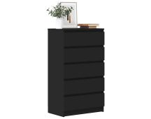 vidaXL Drawer Cabinet Black 60x36x103 cm Engineered Wood