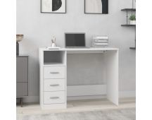 vidaXL Desk with Drawers White 102x50x76 cm Engineered Wood