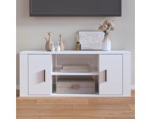 vidaXL TV Cabinet High Gloss White 100x35x40 cm Engineered Wood