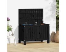 vidaXL Garden Storage Box Black 76x42.5x54 cm Solid Wood Pine