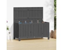 vidaXL Garden Storage Box Grey 121x55x64 cm Solid Wood Pine