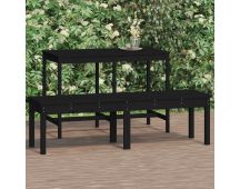 vidaXL 2-Seater Garden Bench Black 159.5x44x45 cm Solid Wood Pine