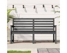 vidaXL Garden Bench Grey 159.5x48x91.5 cm Solid Wood Pine