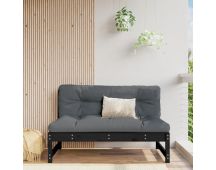 vidaXL Middle Sofa Black 120x80 cm Solid Wood Pine