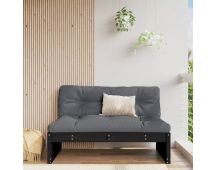 vidaXL Middle Sofa Black 120x80 cm Solid Wood Pine