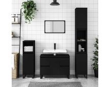 vidaXL Bathroom Cabinet Black 80x33x60 cm Engineered Wood