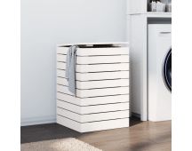 vidaXL Laundry Basket White 44x44x66 cm Solid Wood Pine