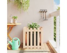 vidaXL Garden Planter with Fence Design 60x60x60 cm Solid Wood Pine