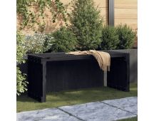 vidaXL Garden Bench Extendable Black 212.5x40.5x45 cm Solid Wood Pine