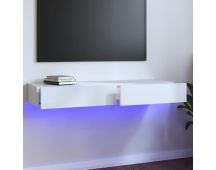 vidaXL TV Cabinet with LED Lights High Gloss White 120x35x15.5 cm