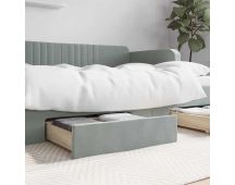 vidaXL Bed Drawers 2 pcs Light Grey Engineered Wood and Velvet