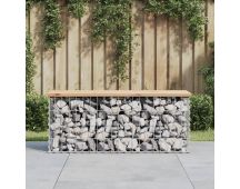 vidaXL Garden Bench Gabion Design 103x31.5x42 cm Solid Wood Pine