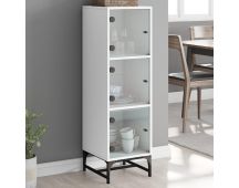 vidaXL Highboard with Glass Doors White 35x37x120 cm